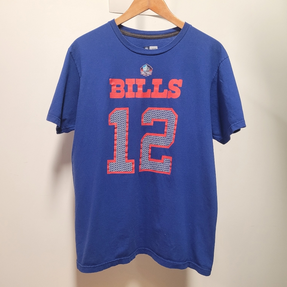 Jim Kelly #12 Buffalo Bills Mafia NFL TShirt Tee Mens Size Large Throwback